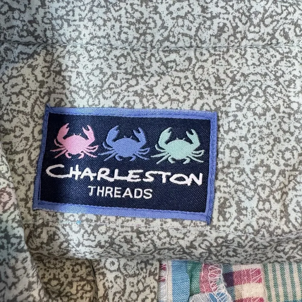 Charleston Threads Mens 38 Madras Patchwork Plaid Shorts Cotton Preppy Coastal